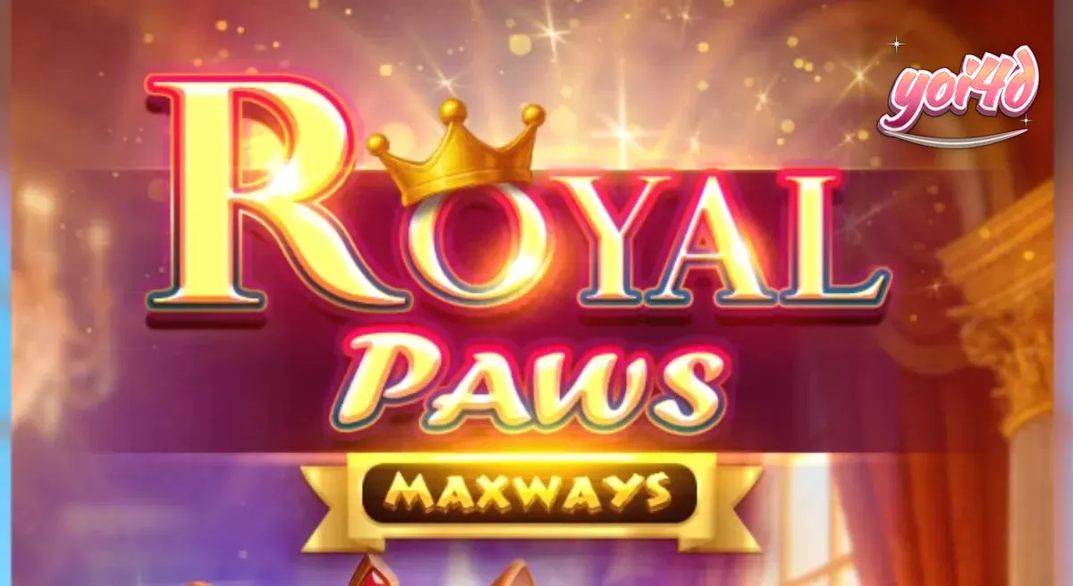 Tampilan visual slot Royal Paws Maxways dengan tema taman kerajaan dan hewan peliharaan.